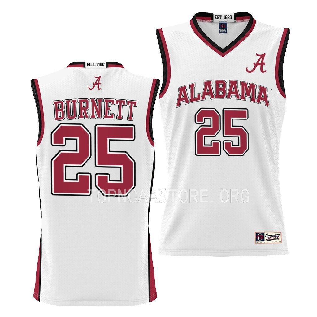 Youth Alabama Crimson Tide Nimari Burnett #25 White NCAA College Basketball Jersey